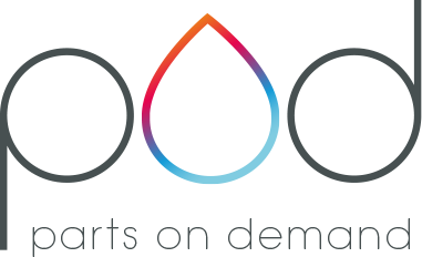 pod dark grey logo with text